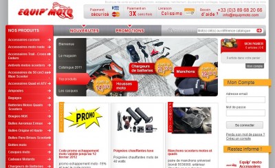 Site de vente d'accessoires moto Equip'Moto