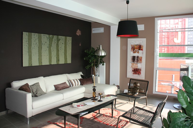 Salon d'un appartement neuf à Mulhouse